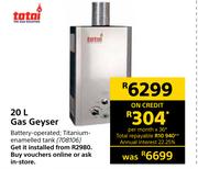 Totai 20Ltr Gas Geyser