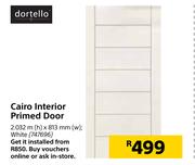 Dortello Cario Interior Primed Door 2.032m(h) X 813mm(w)