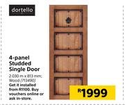 Dortello 4-Panel Studded Single Door 2.030mm X 813mm