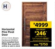 Horizontal Pine Pivot Door 2.1m X 1.2m