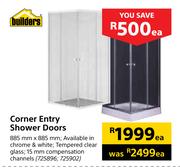 Builders Corner Entry Shower Doors-Each