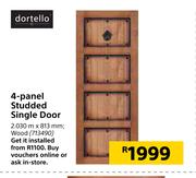 Dortello 4 Panel Studded Single Door