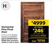 Horizontal Pine Pivot Door