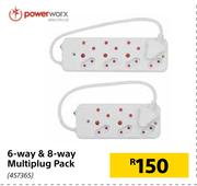 Power Worx 6 Way & 8 Way Multiplug Pack