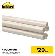 Builders PVC Conduit 4m x 20mm-Each