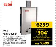 Totai 20L Gas Geyser
