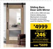 Sliding Barn Door With Mirror 2.05m(h) X 930mm(w) 
