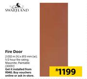 Swartland Fire Door 2.032m(h) X 813mm(w)