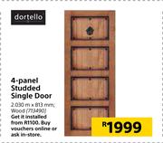 Dortello 4 Panel Studded Single Door 2.030m x 813mm