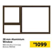 28mmAluminium Window 900mm(h) X 1.5m(w), 