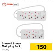 Power Worx 6-Way & 8-WayMultiplug Pack