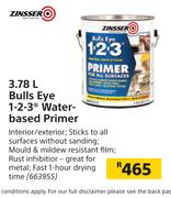 Zinsser 3.78Ltr Bulls Eye 1-2-3 Water Based Primer