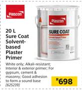 Plascon 20Ltr Sure Coat Solvent Based Plaster Primer