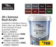 Fired Earth 5Ltr Extreme Roof Acrylic (White & Green)