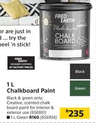 Fired Earth 1Ltr Chalkboard Paint