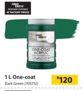 Fired Earth 1L One Coat Dark Green