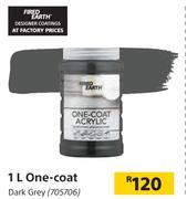 Fired Earth 1L One Coat Dark Grey
