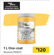 Fired Earth 1L One Coat Mustard