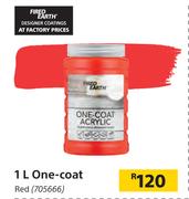 Fired Earth 1L One Coat Red