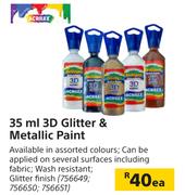 Acrilex 35ml 3D glitter & Metallic Paint-Each