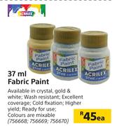 Acrilex 37ml Fabric Paint-Each
