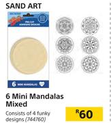 Sand Art 6 Mini Mandalas Mixed 