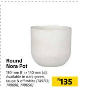 Round Nora Pot 130mm (h) x 140mm (d)