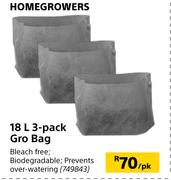 Home Growers 3 Pack Gro Bag (18L)-Per Pack