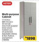 Keter Multi Purpose Cabinet 1.7m (h) x 680mm (w) x 30mm (d)