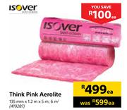 Isover Think Pink Aerolite (135mm x 1.2m x 5m)-6 Sqm Each