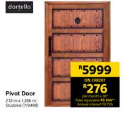 Pivot Door (Studded)-2.12m x 1.286m