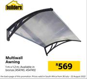 Builders Multiwall Awning-1m x 1.2m