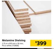 Melamine Shelving-2.75m x 610mm x 16mm