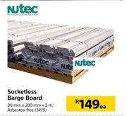 Nutec Socketless Barge Board-80mm x 200mm x 3m Each
