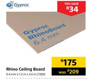 Gyproc Rhino Ceiling Board-6.4mm x 1.2m x 3.0m
