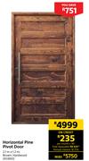 Horizontal Pine Pivot Door-2.1m x 1.2m