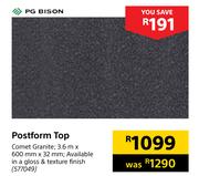 PG Bison Postform Top-3.6m x 600mm x 32mm