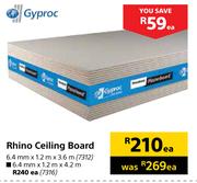 Gyproc Rhino Ceiling Board-6.4mm x 1.2m x 4.2m Each