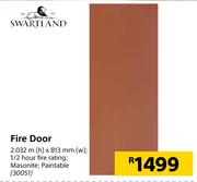 Swartland Fire Door-2.032m (h) x 813mm (w)