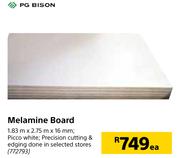 PG Bison Melamine Board 1.83m x 2.75m x 16mm- Each