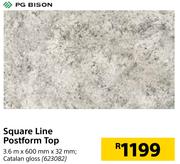 PG Bison Square Line Postform Top 3.6m x 600mm x 32mm