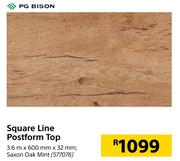 PG Bison Square Line Postform Top 3.6m x 600mm x 32mm