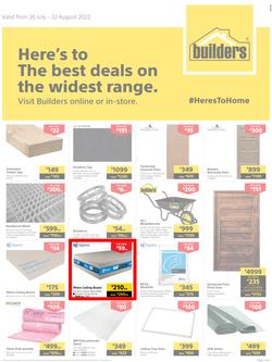 Builders Inland : Here's To The Best Deals On The Widest Range (26 July - 22 August 2022), page 1