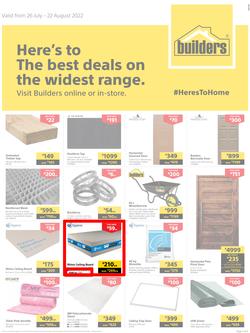 Builders Inland : Here's To The Best Deals On The Widest Range (26 July - 22 August 2022), page 1