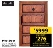 Dortello Pivot Door 2.12m x 1.286m