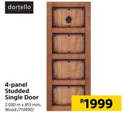 Dortello 4-Panel Studded Single Door 2.030m x 813mm