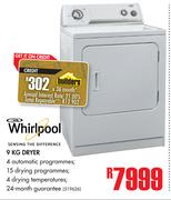 Whirlpool 9Kg Dryer