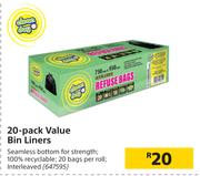 Clean Day 20 Pack Value Bin Liners