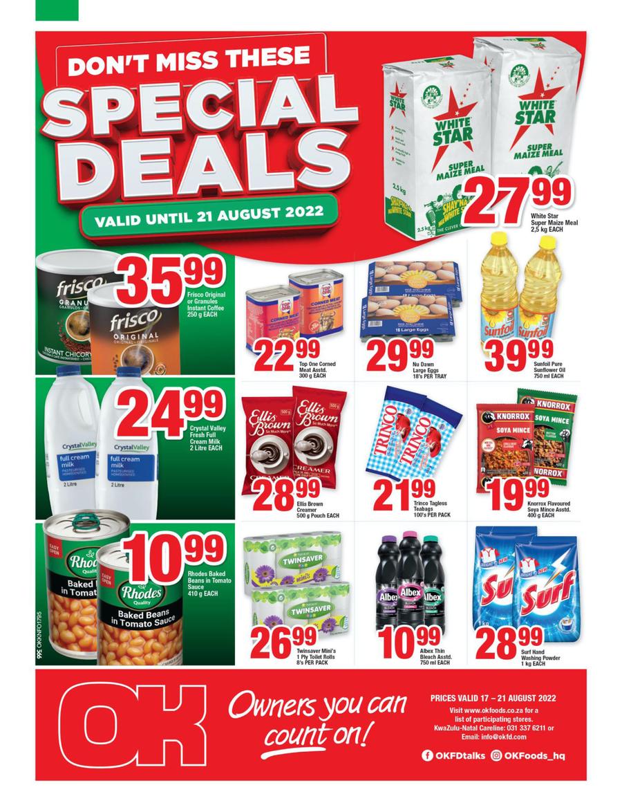 OK Foods KwaZulu-Natal : Special Deals (17 August - 21 August 2022) — m ...