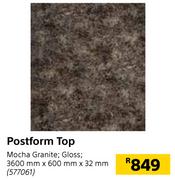 Postform Top Mocha Granite Gloss 3600mm x 600mm x 32mm